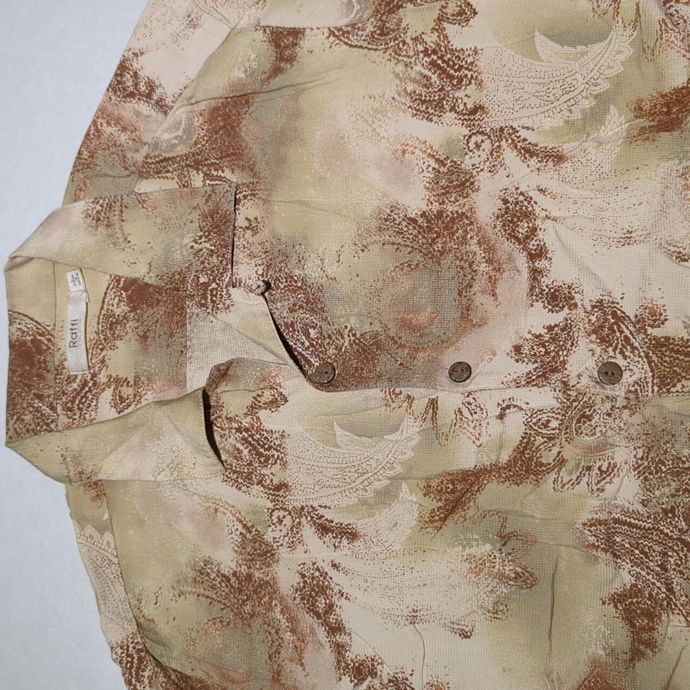 Raffi Paisley 100% Silk Camp Shirt Mens‎ Size Large